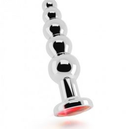 RICH R5 SILVER PLUG ANAL METAL RED SAPHIRE 12.5CM