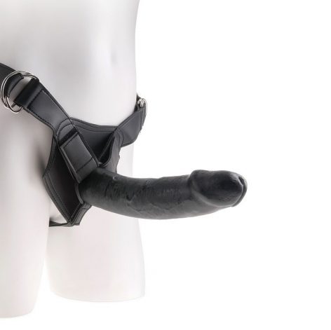 KING COCK HARNESS CON PENE REALISTICO NEGRO 22.9 CM