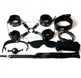 SET FETISH 8 PIEZAS EN NEGRO