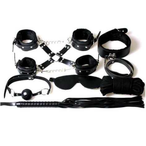 SET FETISH 8 PIEZAS EN NEGRO