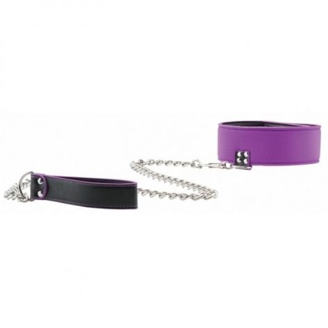 COLLAR REVERSIBLE CON CADENA MORADO