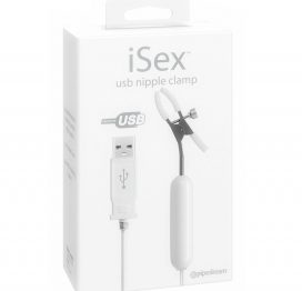 ISEX USB PINZA PARA LOS PEZONES VIBRADOR BLANCO