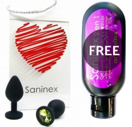SANINEX PLUG NEGRO ANAL SEX UNISEX + GEL ANAL SEX GRATIS 120ML