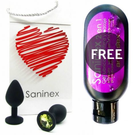 SANINEX PLUG NEGRO ANAL SEX UNISEX + GEL ANAL SEX GRATIS 120ML